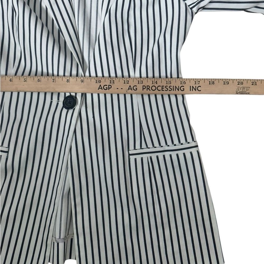 Cabi Striped Flounce Sleeve Blazer Jacket Women’s Size 4 Cottagecore Preppy R3 - Picture 7 of 11
